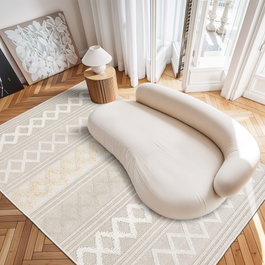 Conceptum W1121 - Alfombra Multicolor 100% Poliéster Eco-Amigable, Antibacteriana, Lavable a Máquina 140x220cm